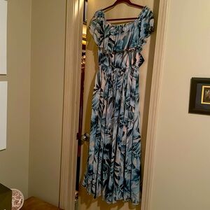 Kate and Lily Floral Maxi Off the Shoulder Dress